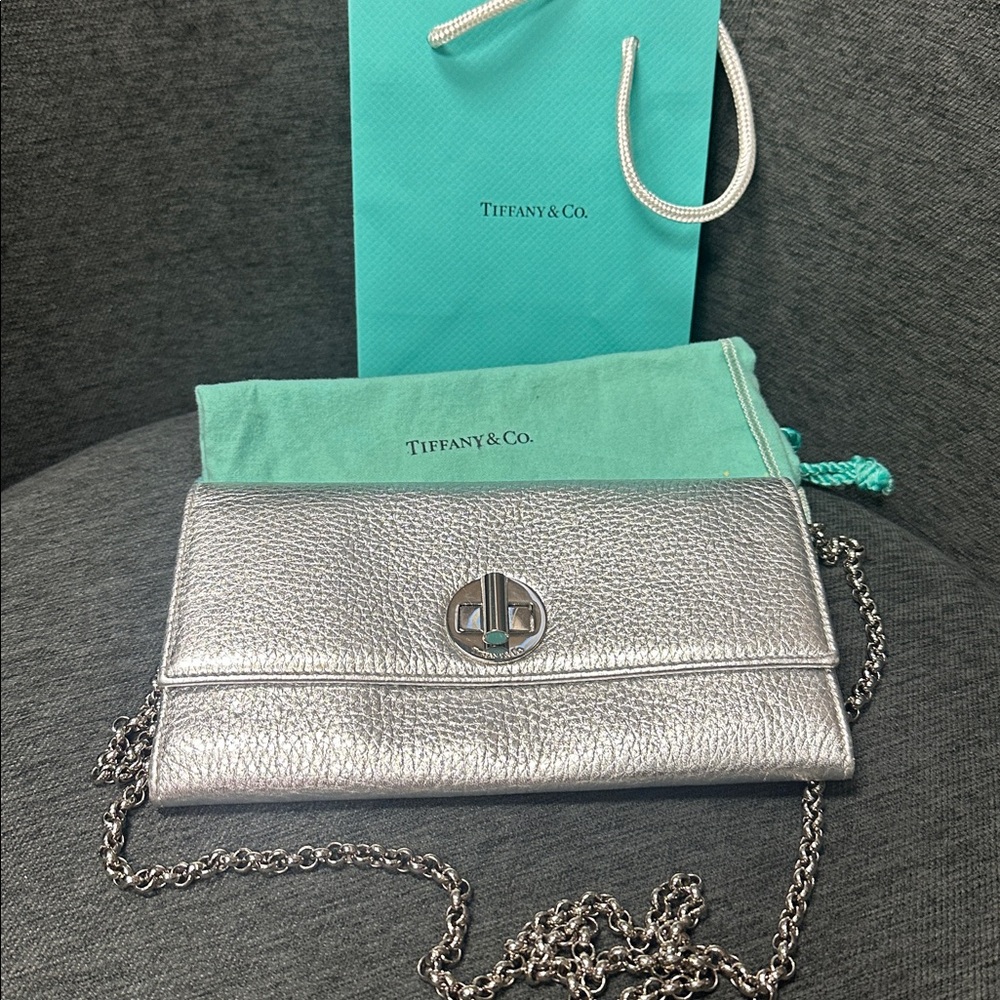 Tiffany & Co. Silver Metallic Clutch